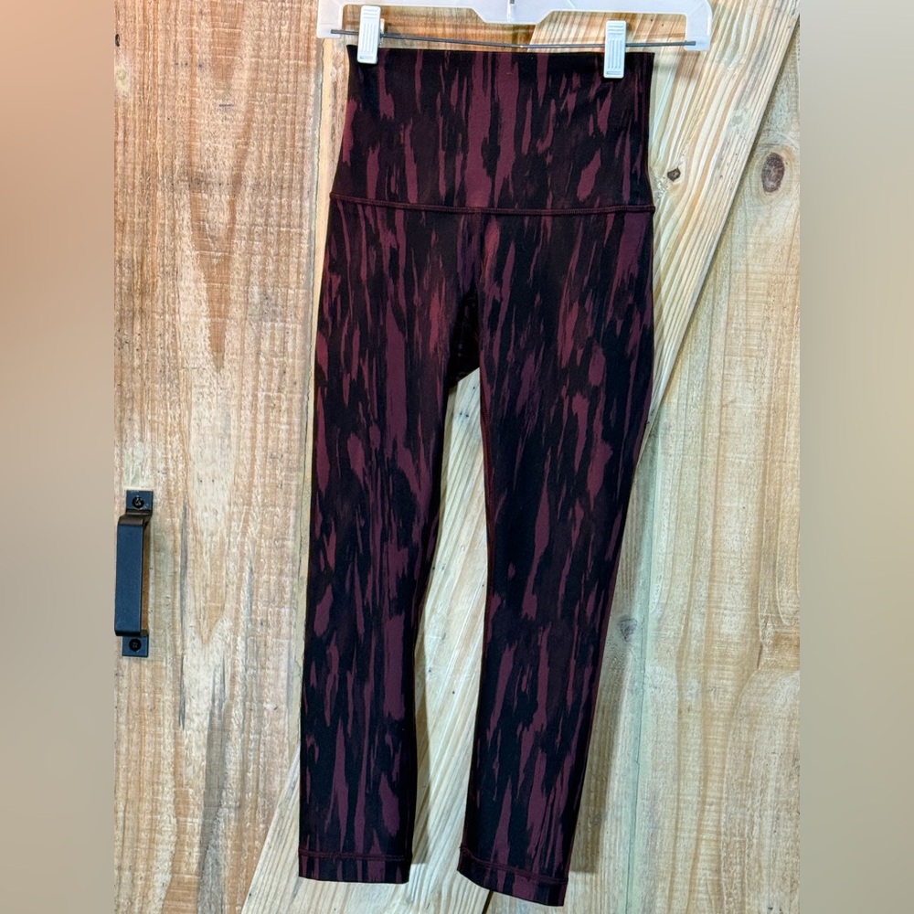 lululemon athletica Burgundy and Black Leggings